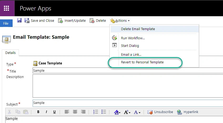 Subcomponent cannot be added to the solution in Dataverse
