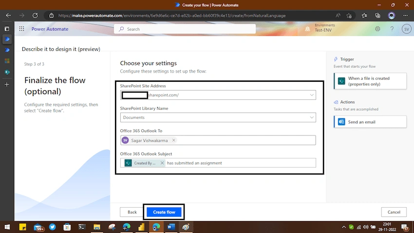 Create Power Automate flow using Natural Language