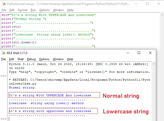 Lowercase A String In Python