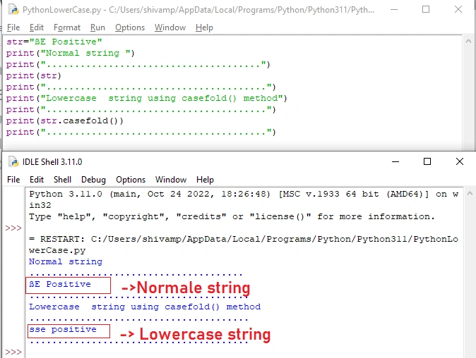 Lowercase A String In Python