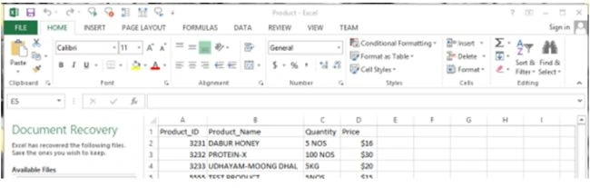 excel sheet