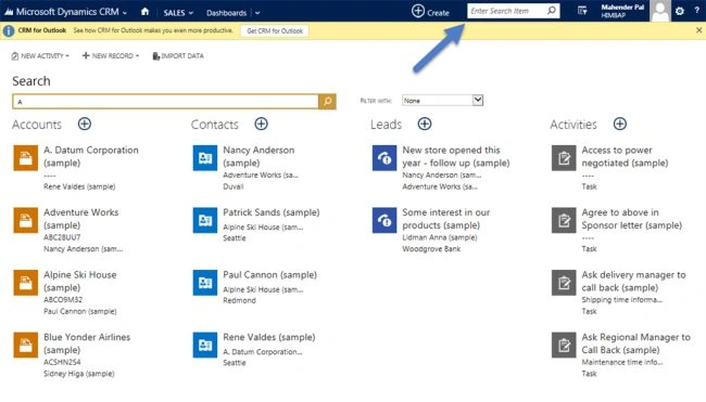 search text box