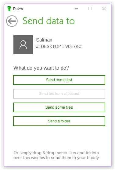 Send data