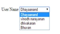 user name table