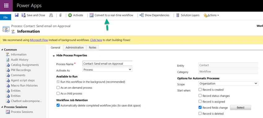 Dynamics CE Workflow Not Triggering On A Field Change
