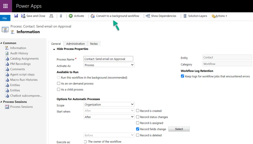 Dynamics CE Workflow Not Triggering On A Field Change