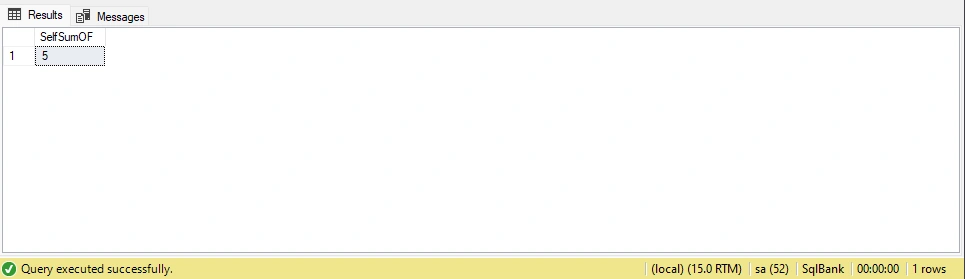 Self Calculation in SQL Server