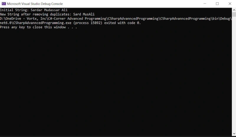 Remove the Duplication From the String Using HashSet