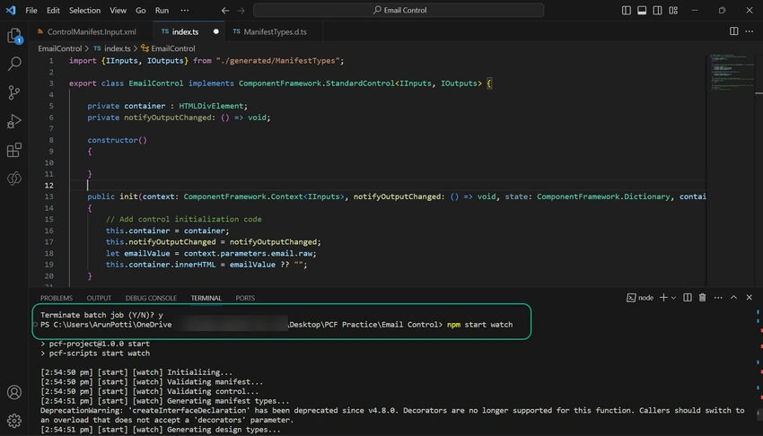 npm start watch