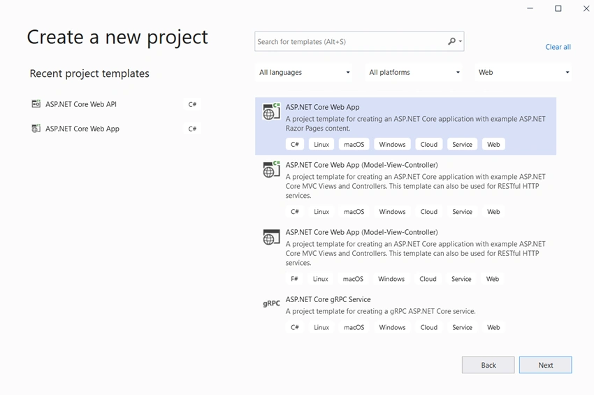 Create ASP.NET Project with .NET 5.0 and Structure