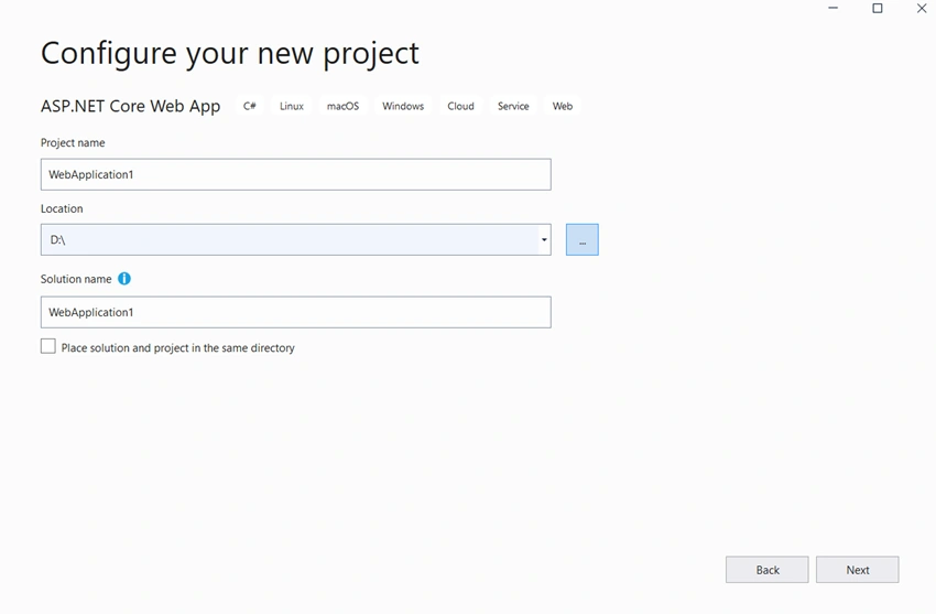 Create ASP.NET Project with .NET 5.0 and Structure