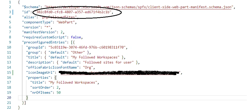 SharePoint Online - SPFX Issue In Webpart.manifests.json - WebPart Id - String does not match the pattern of "^[0-9a-f]{8}-[0-9a-f]{4}-[0-9a-f]{4}-[0-9a-f]{4}-[0-9a-f]{12}$".