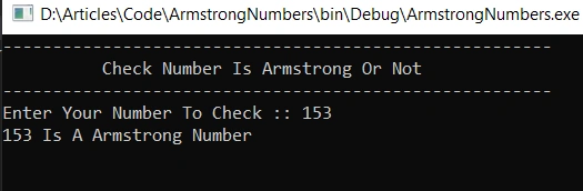Check Entered Number Is Armstrong Or Not In C#