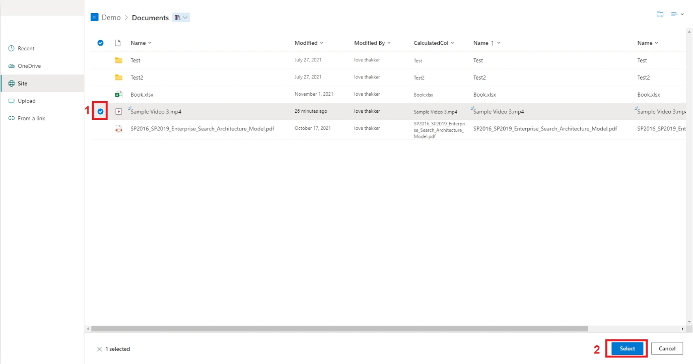 Video Embed using File Viewer webpart in SharePoint Online Modern Page
