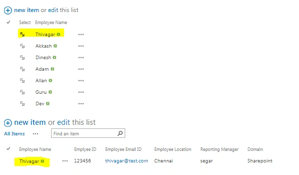 Create List Relationship By Using Unique Value