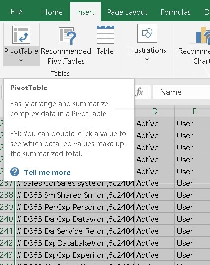 PivotTable