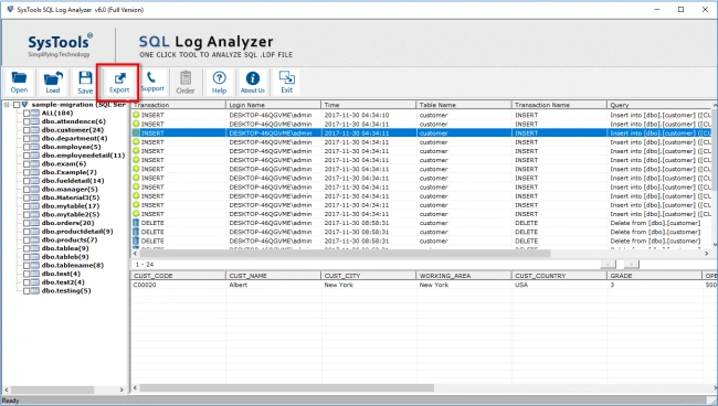 Forensic Analysis of Users Who Performed Certain Transactions on Database
