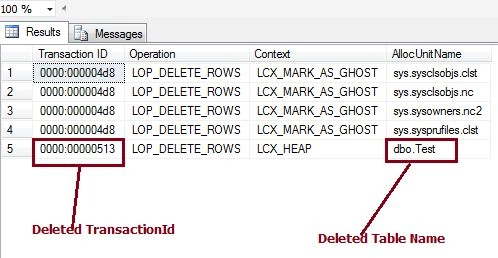 deleted transactions