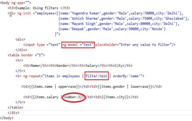 filter and number filter