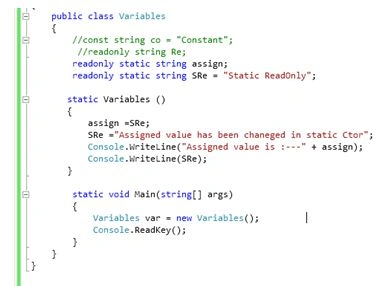 Static ReadOnly in C#