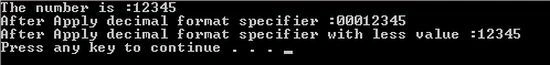 Decimal-fromat-specifier
