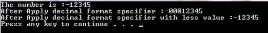 Decimal-fromat-specifier