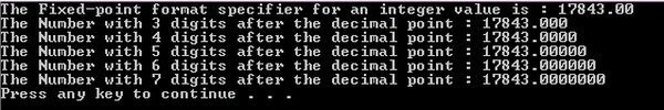 Fixed-Point Format Specifier In C#