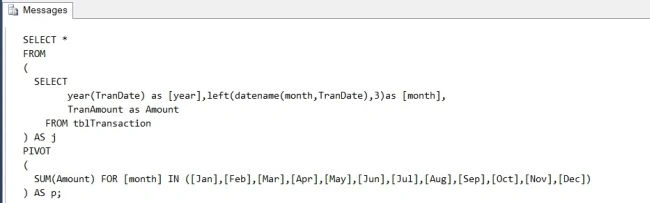 Pivot Sql Script