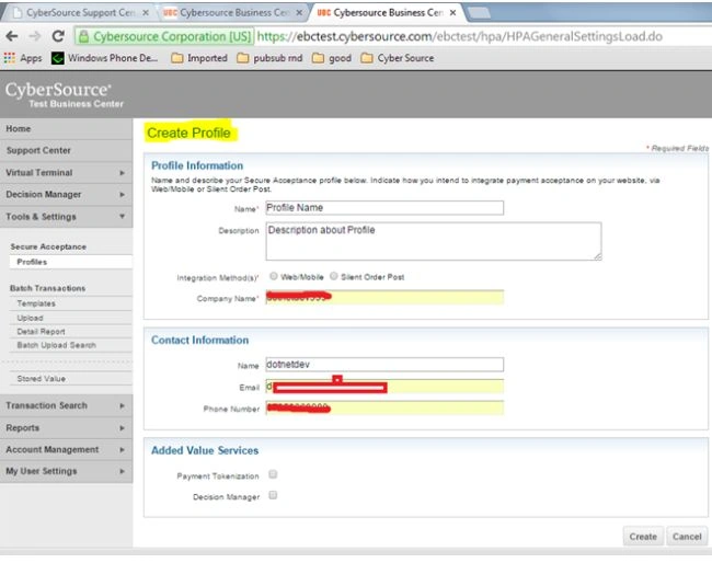 create profile