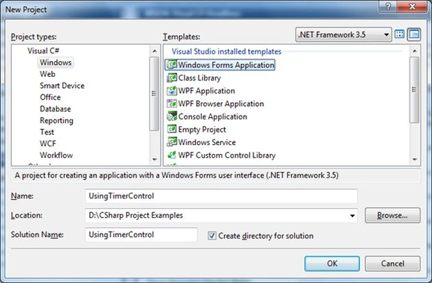 new Windows Application