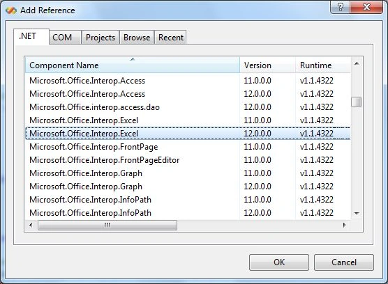 add Reference Interop