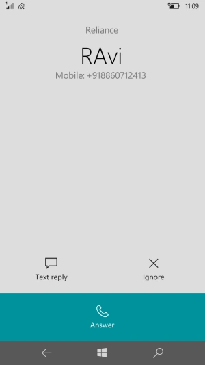 Answer calls with a text