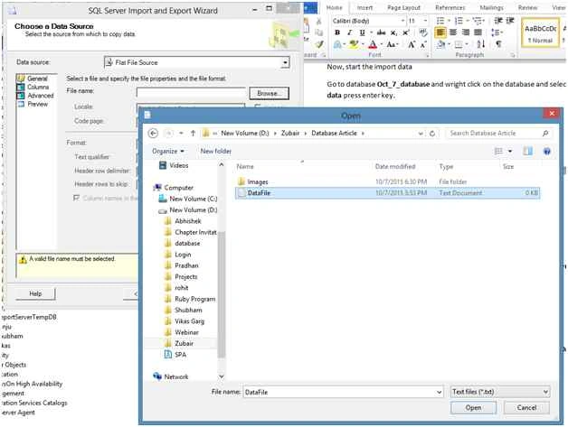 Select text file