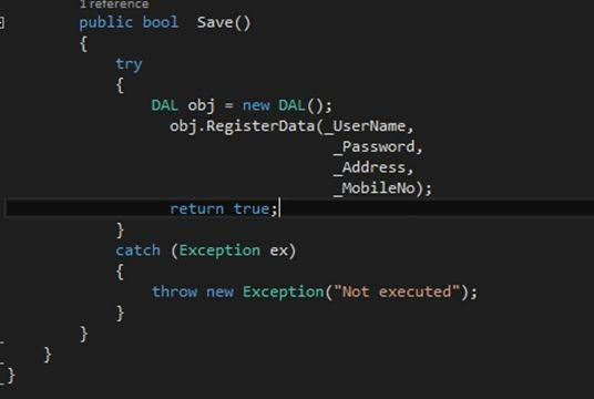 Create object of DAL