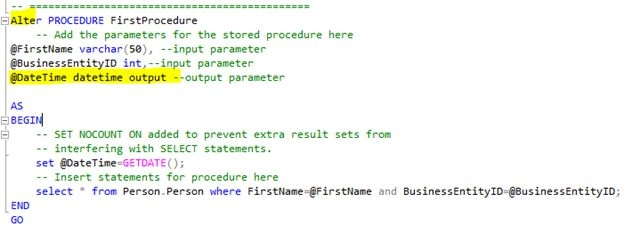output parameter