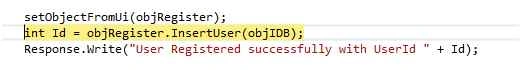 method InsertUser