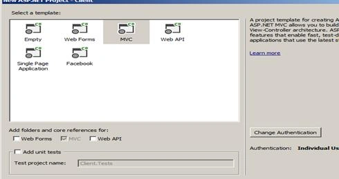 Select MVC Project