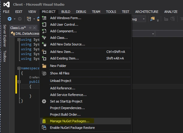 Nuget Packages.