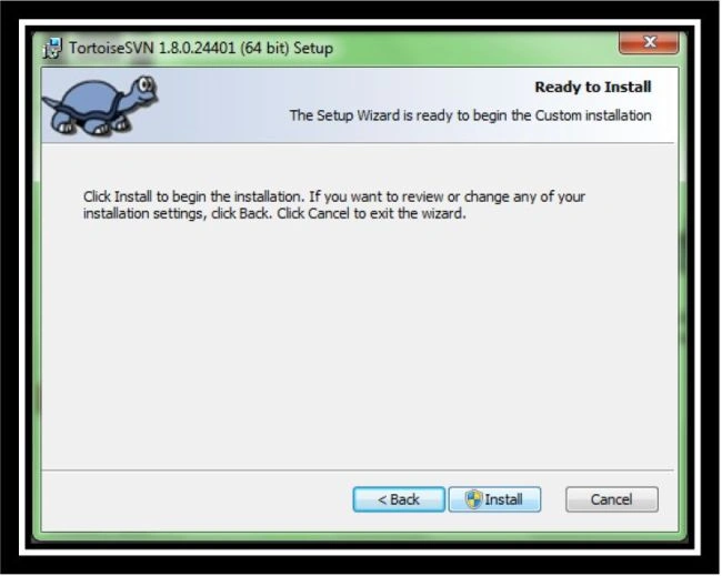 Tortoise SVN Start the setup