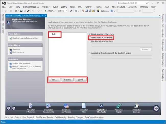 Setup using InstallShield