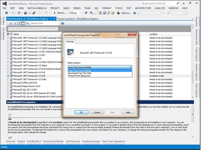 Setup using InstallShield