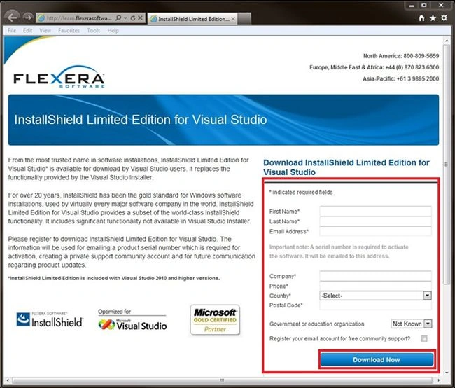 Setup using InstallShield