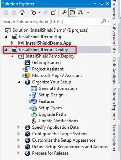 Setup using InstallShield
