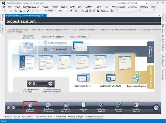 Setup using InstallShield