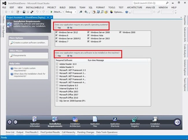 Setup using InstallShield