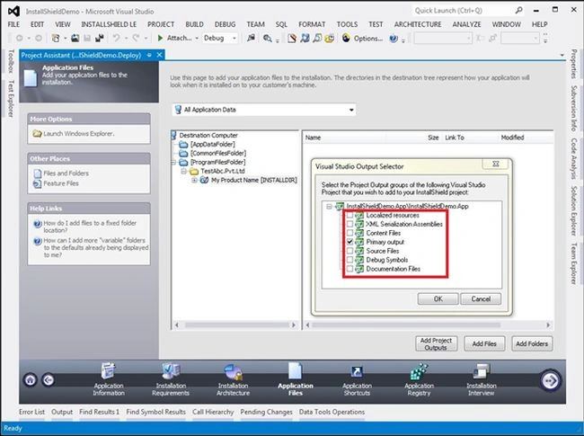 Setup using InstallShield