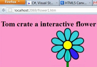 Click mouse on a petal of a flower