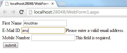 Apply jquery Validation on Asp.Net Controls