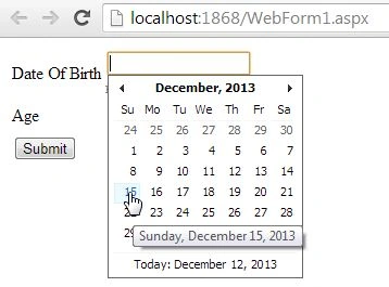 Server side validation on DOB