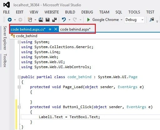 Code window